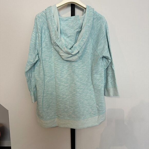 EUC Calvin Klein 3/4 Hoodie, Light Blue (heathered), Size L - Picture 2 of 4